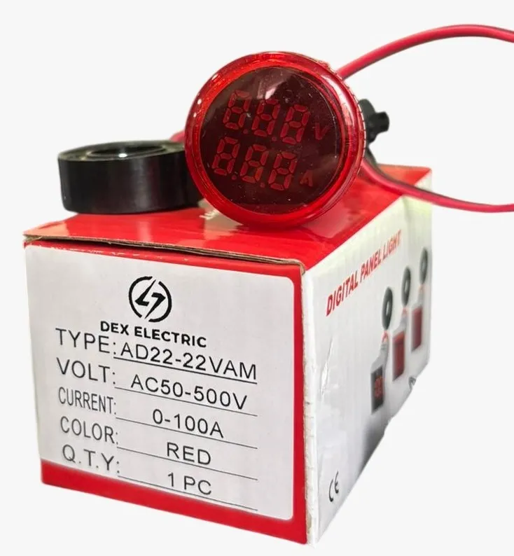 LUZ PILOT ROJO C/AMP. Y VOL. AC50-500V/0-100AMP