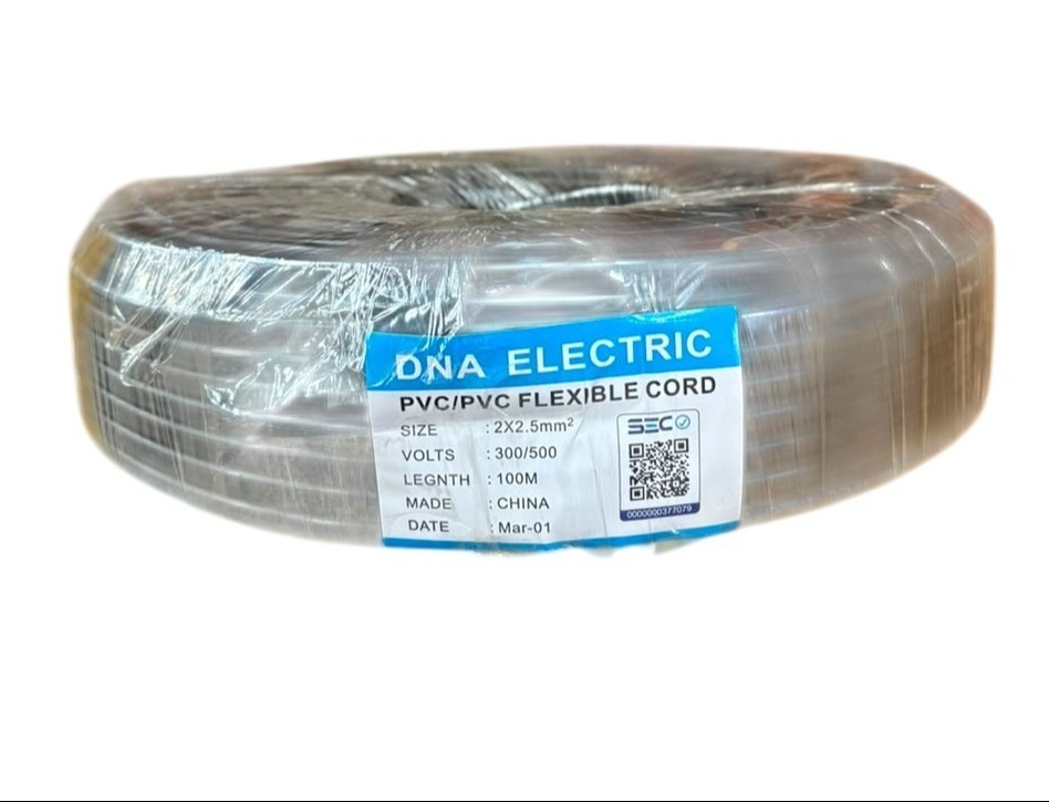 CORDON H05VV-F 2*1  NEGRO 500V R. 100MTS